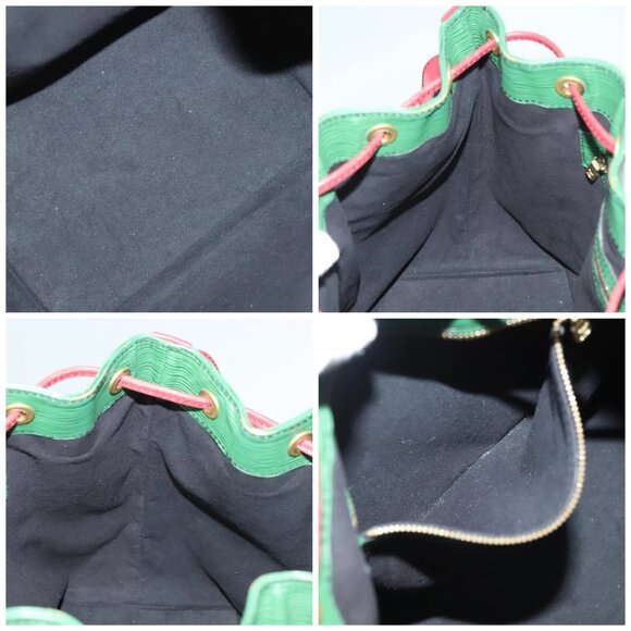 LOUIS VUITTON Epi Petit Noe Shoulder Bag Bicolor Green Red LV Auth - Picture 16 of 16